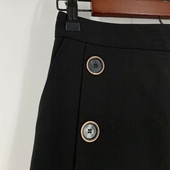 Catherine Malandrino Skirt Womens Size 2 Black Button Front A Line - Picture 4 of 9